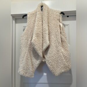 Calvin Klein Cream Faux Fur Vest